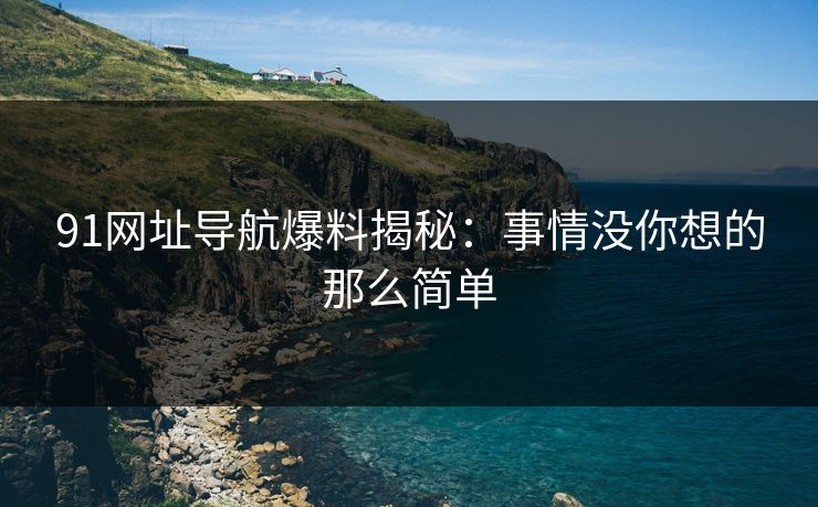 91网址导航爆料揭秘:事情没你想的那么简单